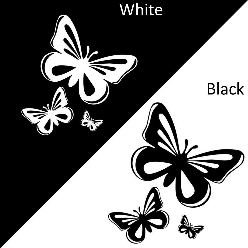 SUYOU Auto Body Beautiful Butterflies 15.2*17CM Vinyl Car Stickers Window Accessories Black/White Styling Decal/Multicolor