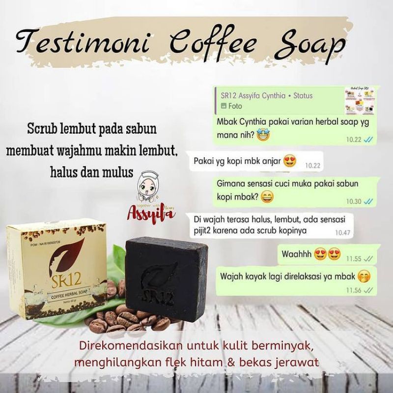 Sabun Kopi SR12 Skincare Face Soap Pembersih Muka Sabun Cuci Muka Herbal Perawatan Wajah Atasi Flek Hitam