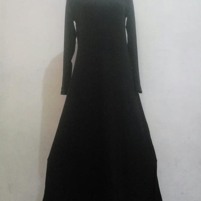 gamis polos hitam kaos inner gamis