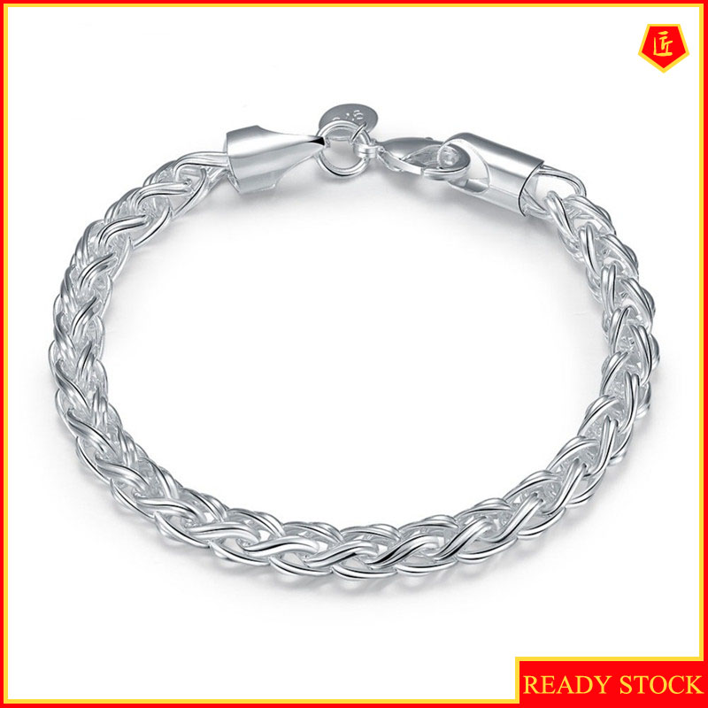 [Ready Stock]Fashion Silver Plated Creative Bracelet Simple Silver Bracelet