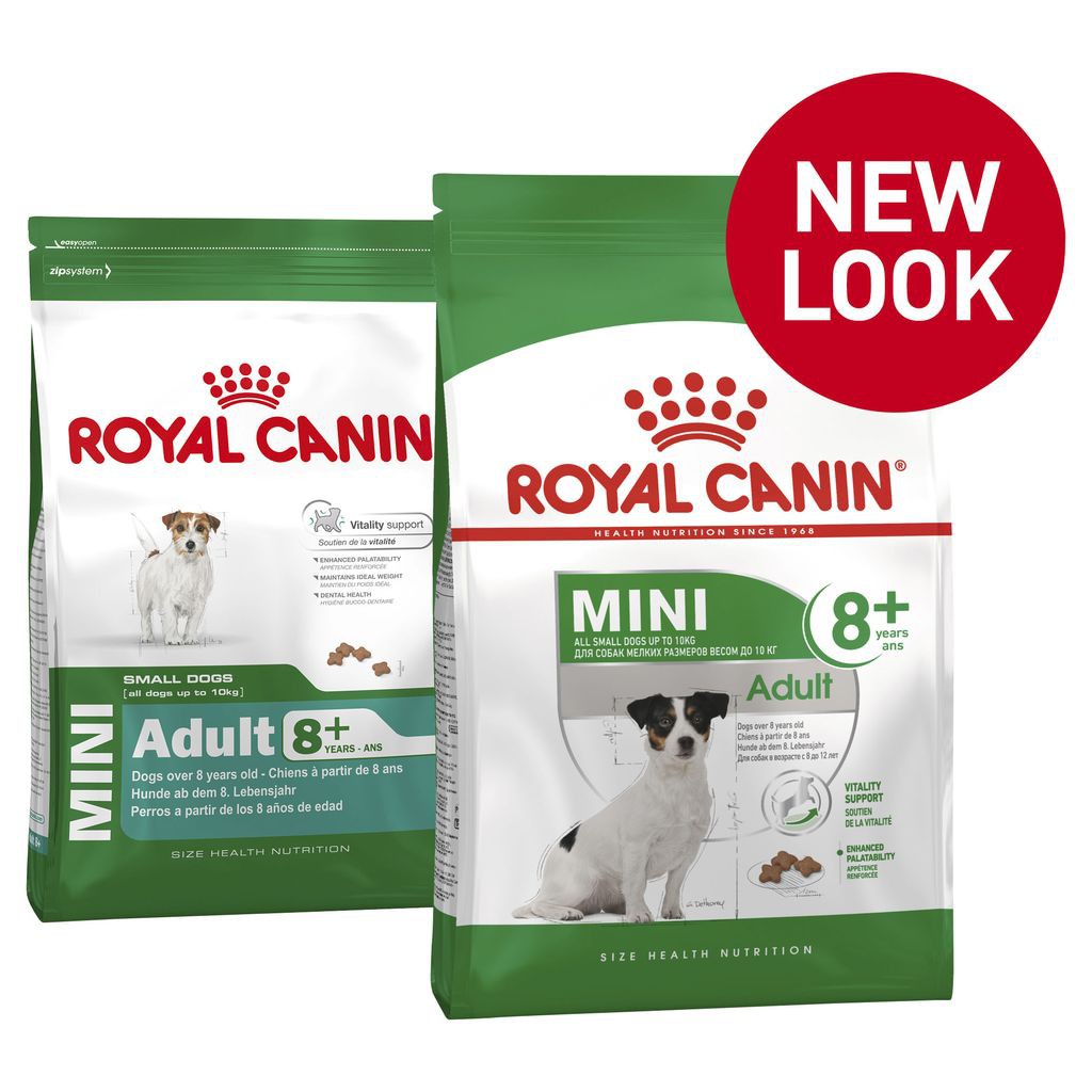 royal canin mini adult 8+ 2kg- makanan kering anjing dewasa tua