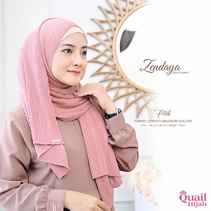 Pasmina Plisket Zendaya ori Quail Hijab