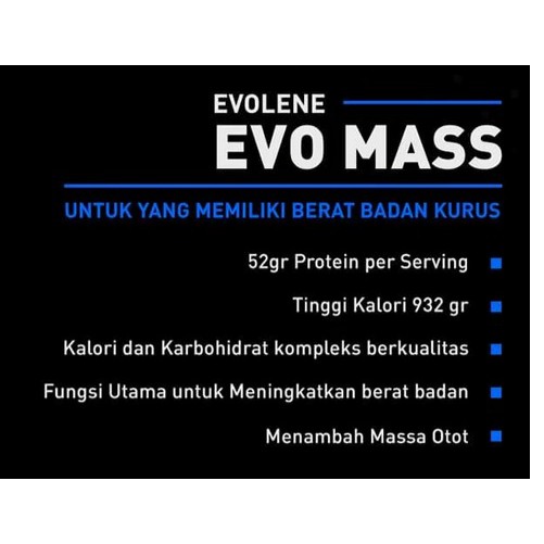 EVO MASS 4,5 KG EVOLENE SUSU PROTEIN EVOMASS 10LBS 10 LBS EVOMAS COKLAT MAS GAINER 4.5KG ORIGINAL