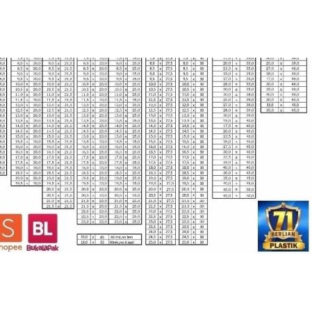 

25 x 35 cm Plastik OPP TEBAL (100 lbr) (lem/seal)