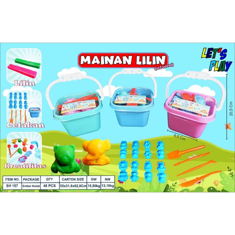 FUNDOOH_MAINAN LILIN ANAK MURAH KEMASAN EMBER LENGKAP DENGAN CETAKAN/MAINAN EDUKATIF ANAK FUNDOOH TE