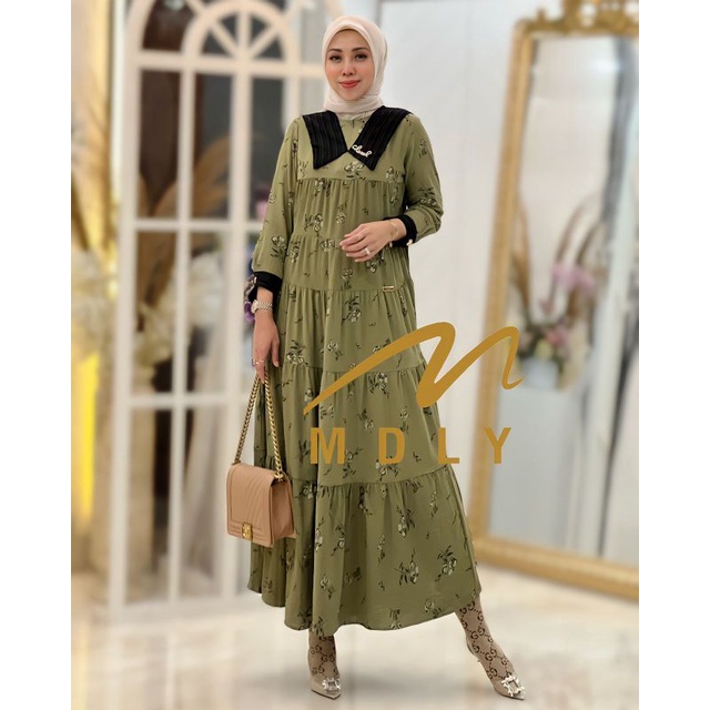 Gamis Dress Wanita Terbaru FLeura Midi Dress by Mdly 3214