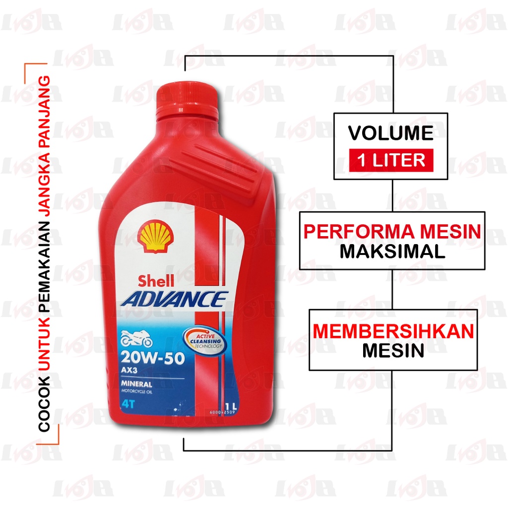 Oli Shell Advance AX3 Mineral 1 Liter Premium Motor Bebek Sport 4T API SG JASO MA