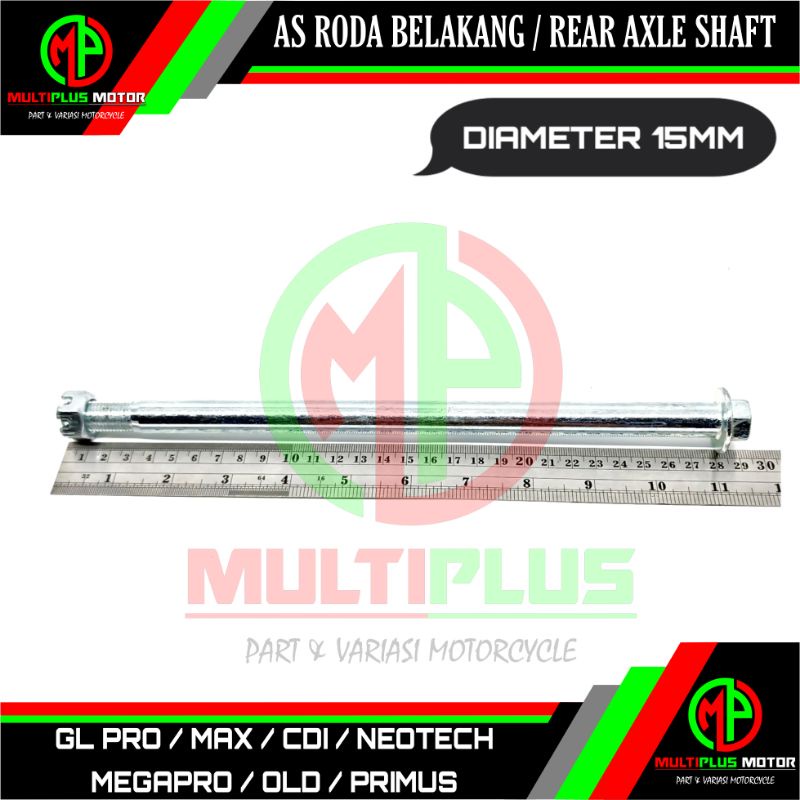 As roda belakang As tromol belakang Rear axle shaft GL PRO,GL MAX,GL NEOTECH,MEGAPRO,MEGA PRO,MEGAPR