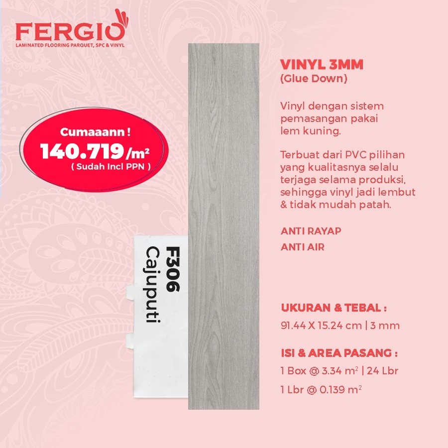 fergio lantai kayu vinyl   cajuputih f306
