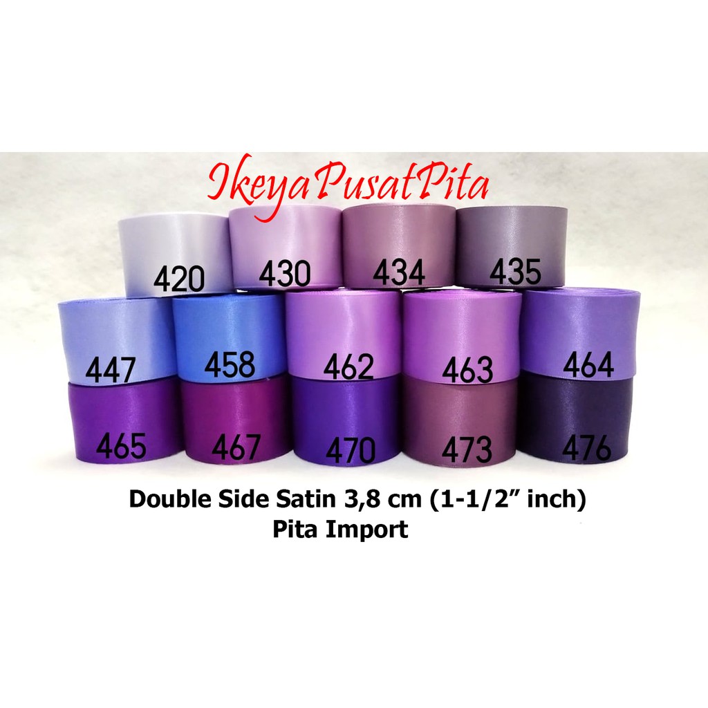 

(10 yard) Pita Satin Double Side Polos 3,8 cm (1-1/2" inch) | Pita import | Satin Ribbon 38 mm pg 8 | Toko Bahan Craft | Ikeya Pusat Pita