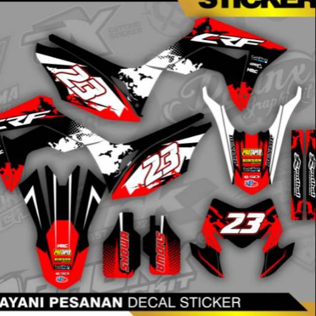 DECAL STIKER CRF 150 l black red combin