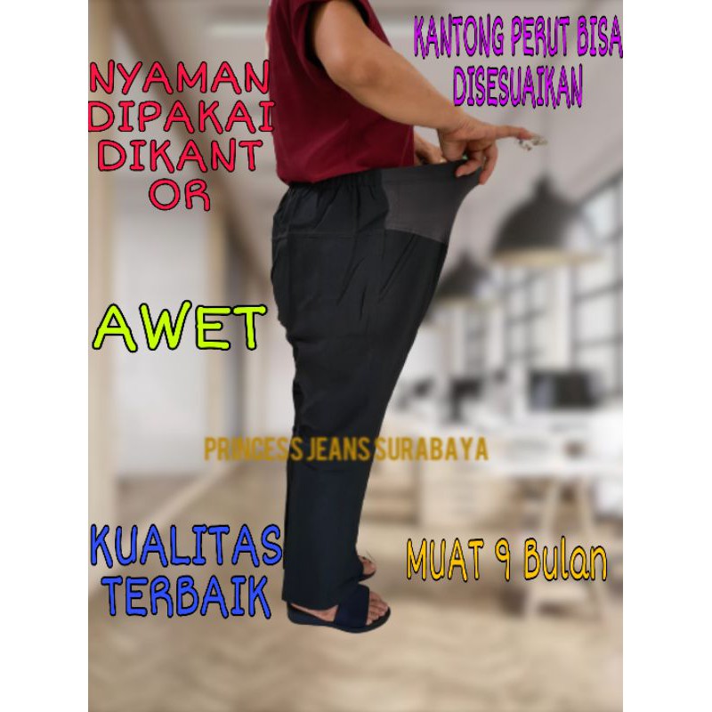 CELANA KERJA HAMIL PREMIUM SEMI JUMBO XXL kantor formal wanita ibu hamil bumil kerja jumbo Big size