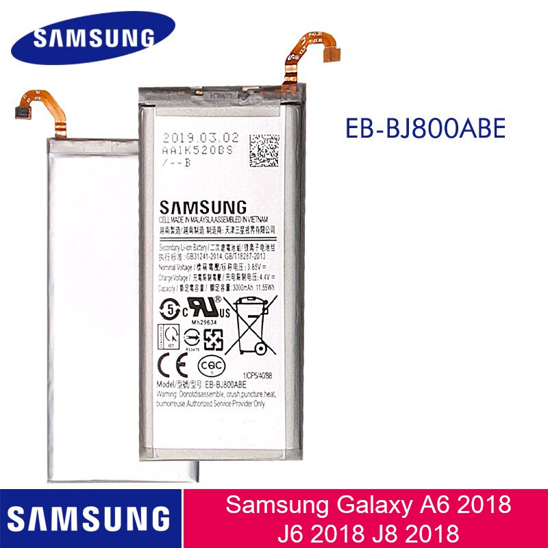 Battery Batere Batre Baterai Mcom Samsung J8 A6 2018 A600 A600F J6 2018 J600F EB-BJ800ABE