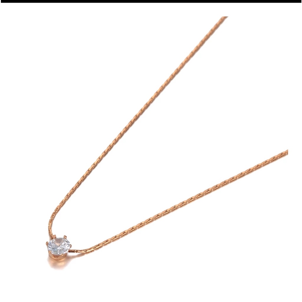 Kalung Titanium Model Diamond Rantai Klavikula Bambu Tersedia Warna Rose Gold dan Gold