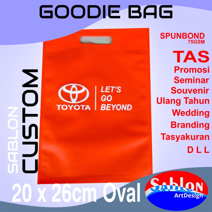 

PROMO Tas Goodiebag + Custom Sablon 20 x 26 cm OVAL