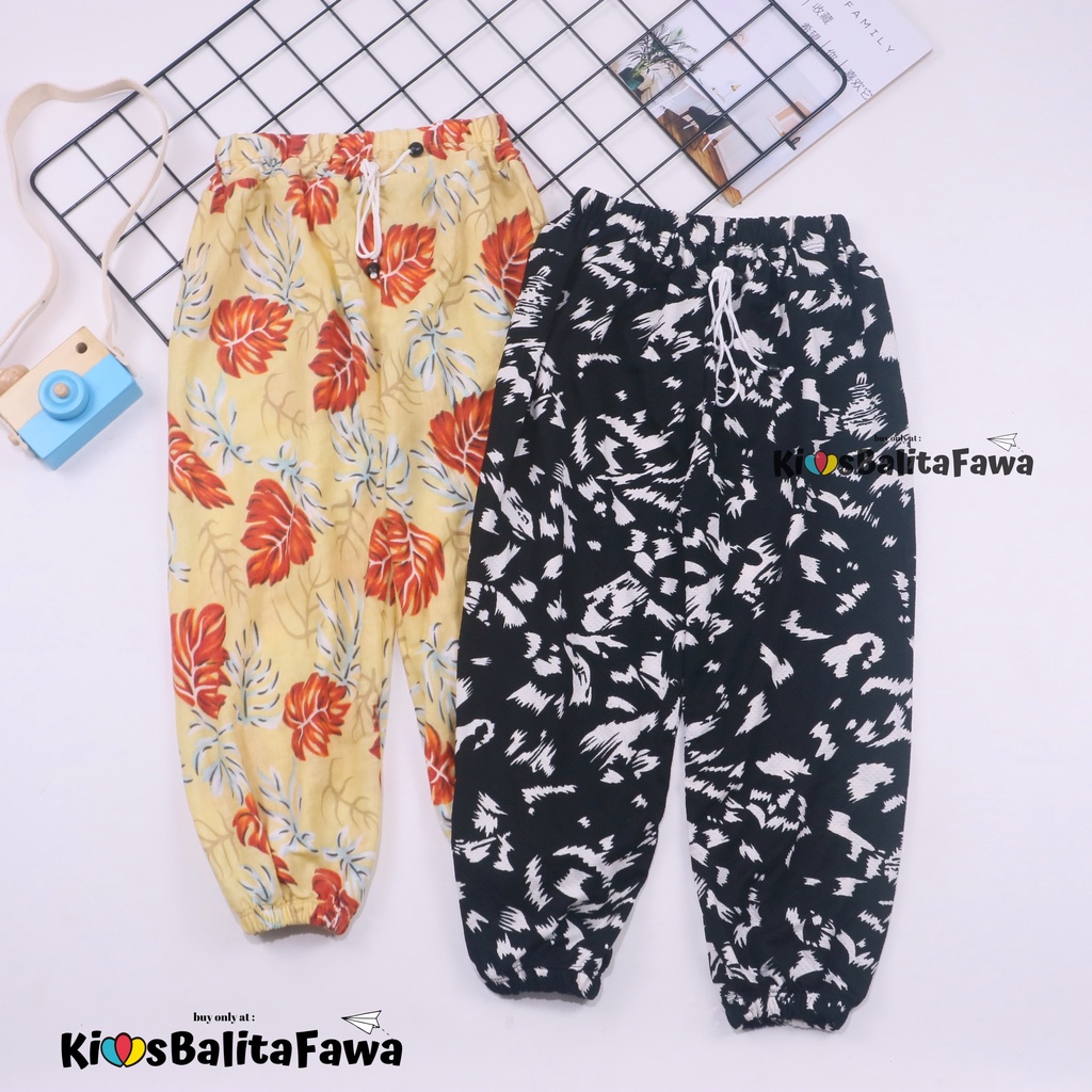 Jogger Motif Uk 3-4 Tahun / Celana Panjang Anak Perempuan Cewek Batik Polos Joger Pants Balita Murah babycinnamon