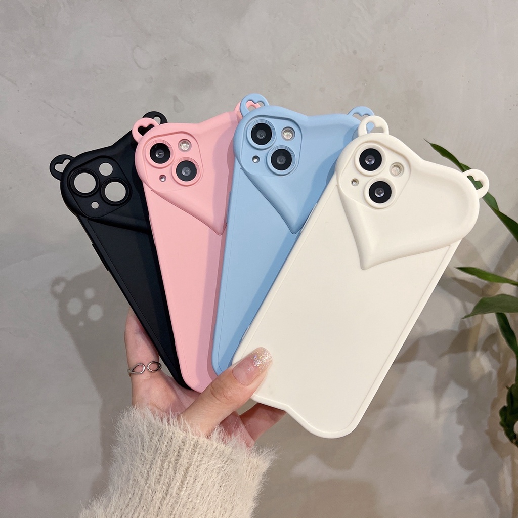 Soft case Silikon Motif Hati 3D Untuk iPhone 13 Pro MAX 12 11 Pro MAX X XS MAX XR 7 + 8 Plus