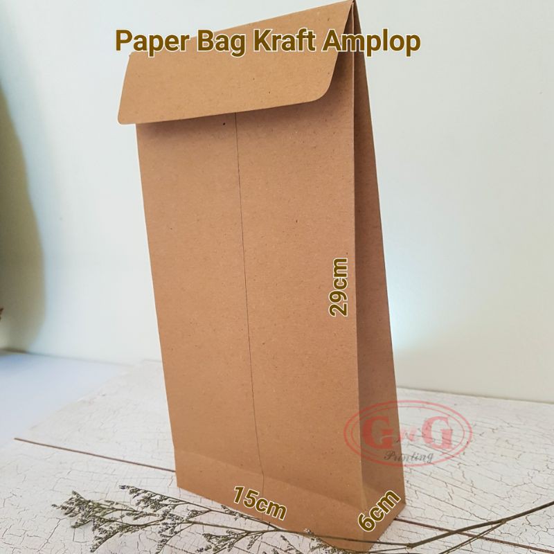 

20pcs - 15x6x29 Polos Paper Bag Kraft Amplop, Paper Bag Pengiriman, Paper Bag Onlineshop