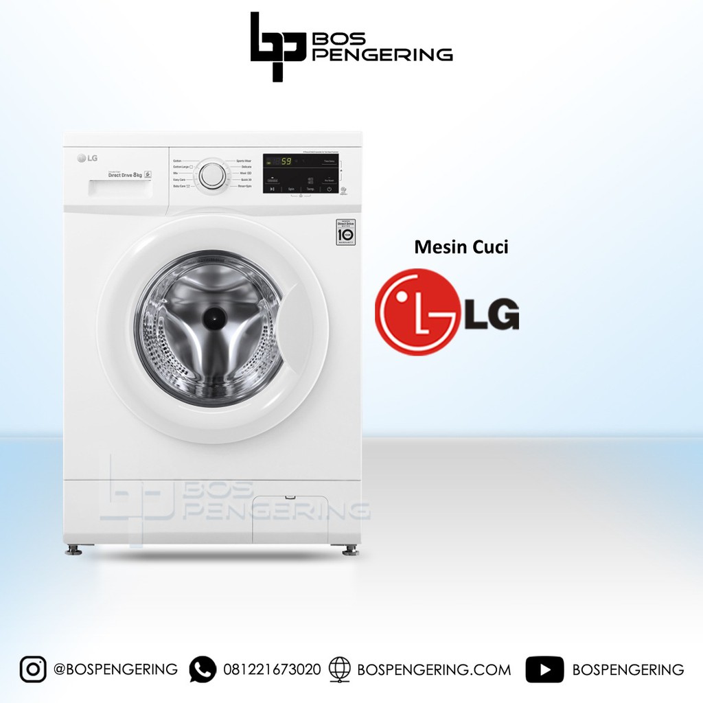 MESIN CUCI LG 8 KG FM1208N3W WASHER FRONT LOADING LG 8Kg BERGARANSI