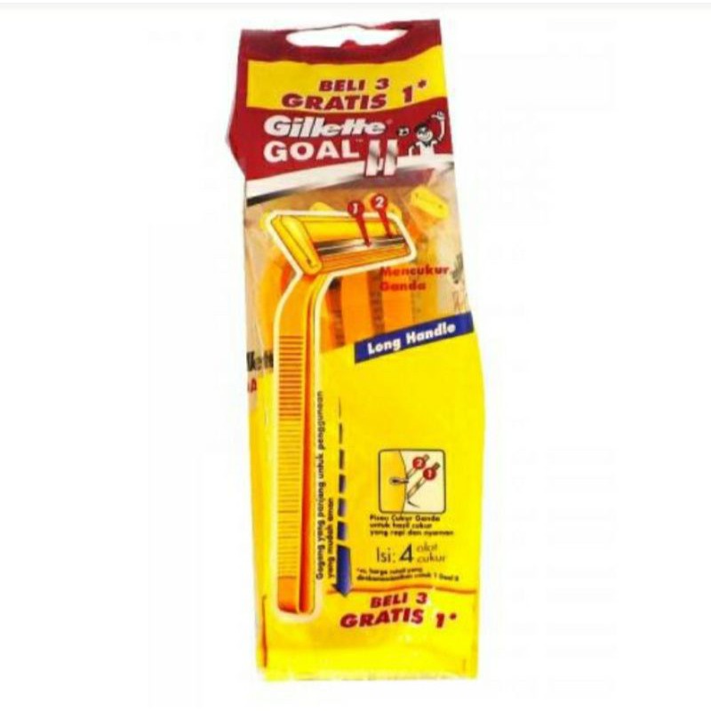 Gillette Goal | Pisau Cukur Gillette Goal Buy 3 Free 1 | [ PROMO  ] GILLETE GOAL ALAT CUKUR JENGGOT 