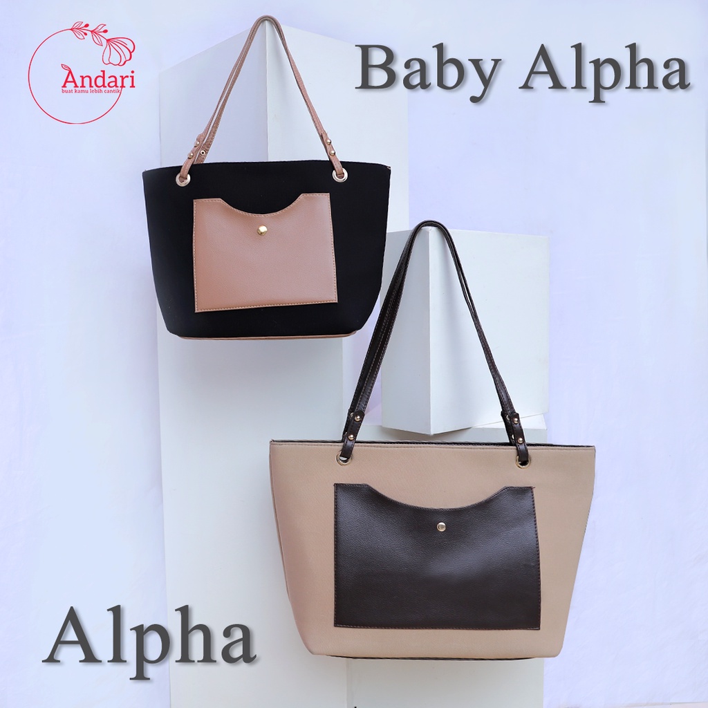 Tote Bag Wanita Bahan Kanvas Terbaru Lucu ALPHA BAG ORIGINAL by ANDARI