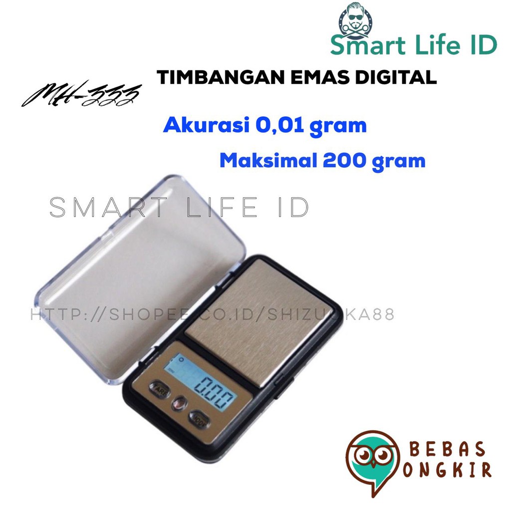 Timbangan Emas Berlian Batu Akik Perhiasan Digital Gold Pocket Scale MH - 333 0,01 - 200 Gram