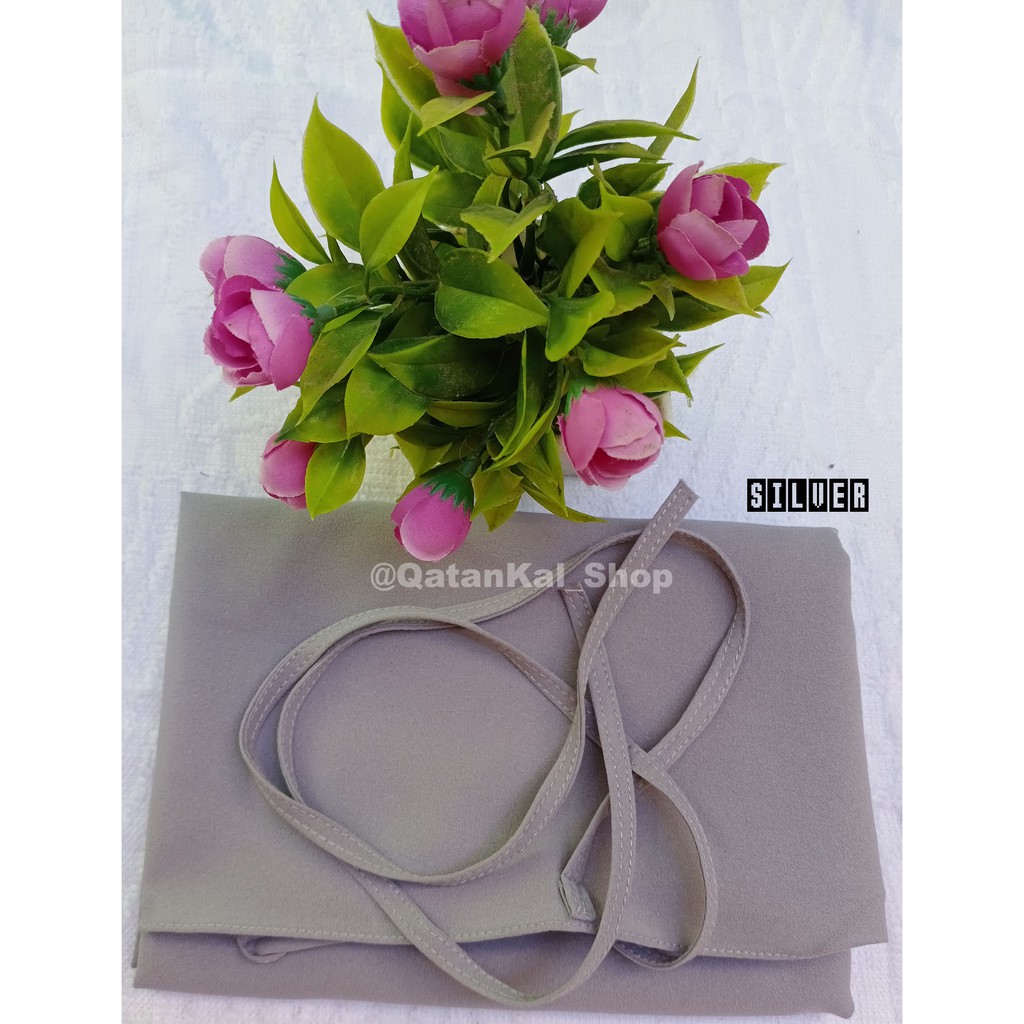 BERGO MARYAM TALI HIJAB INSTAN NON PET BAHAN DIAMOND KERUDUNG JILBAB PREMIUM BAGIAN 1-Silver