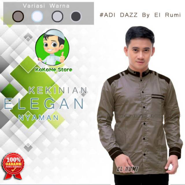  BAJU  KOKO  PRIA KEMEJA KOKO  MOTIF ADI  DAZZ ORIGINAL EL 