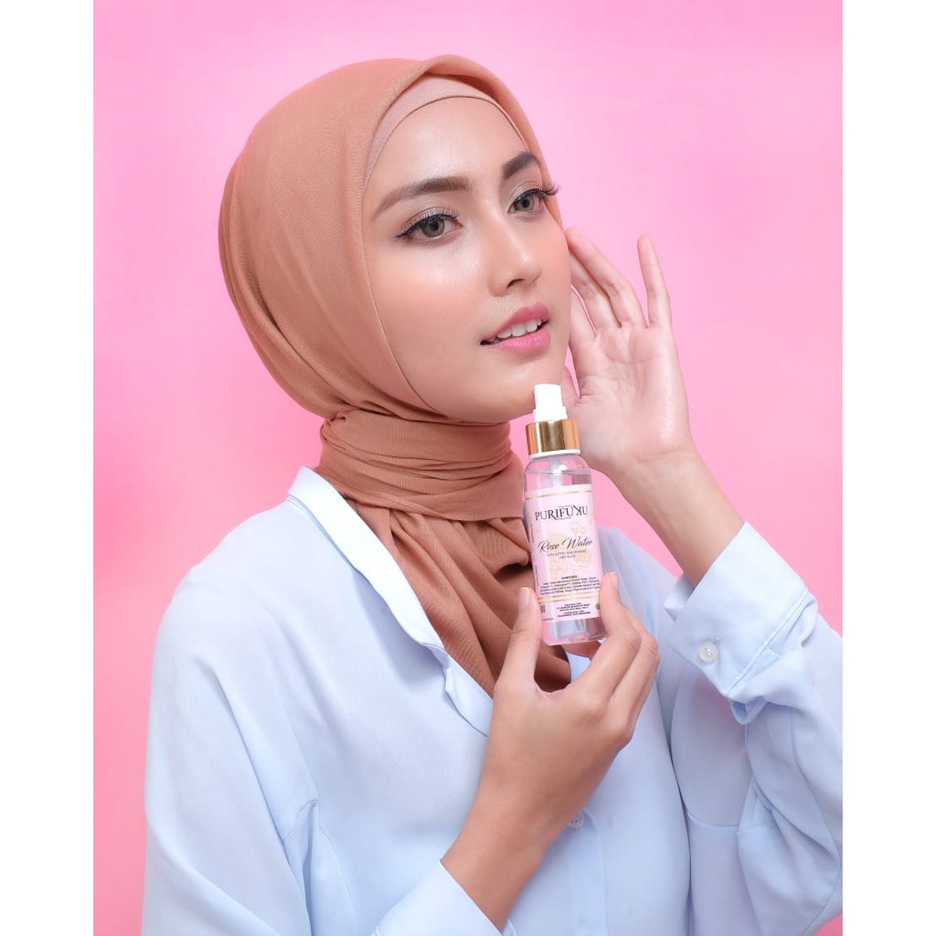 Purifuku Official - Pure Rose Water With Niaciamide And Aloe Vera Bpom Dengan Petal Bunga Mawar Asli