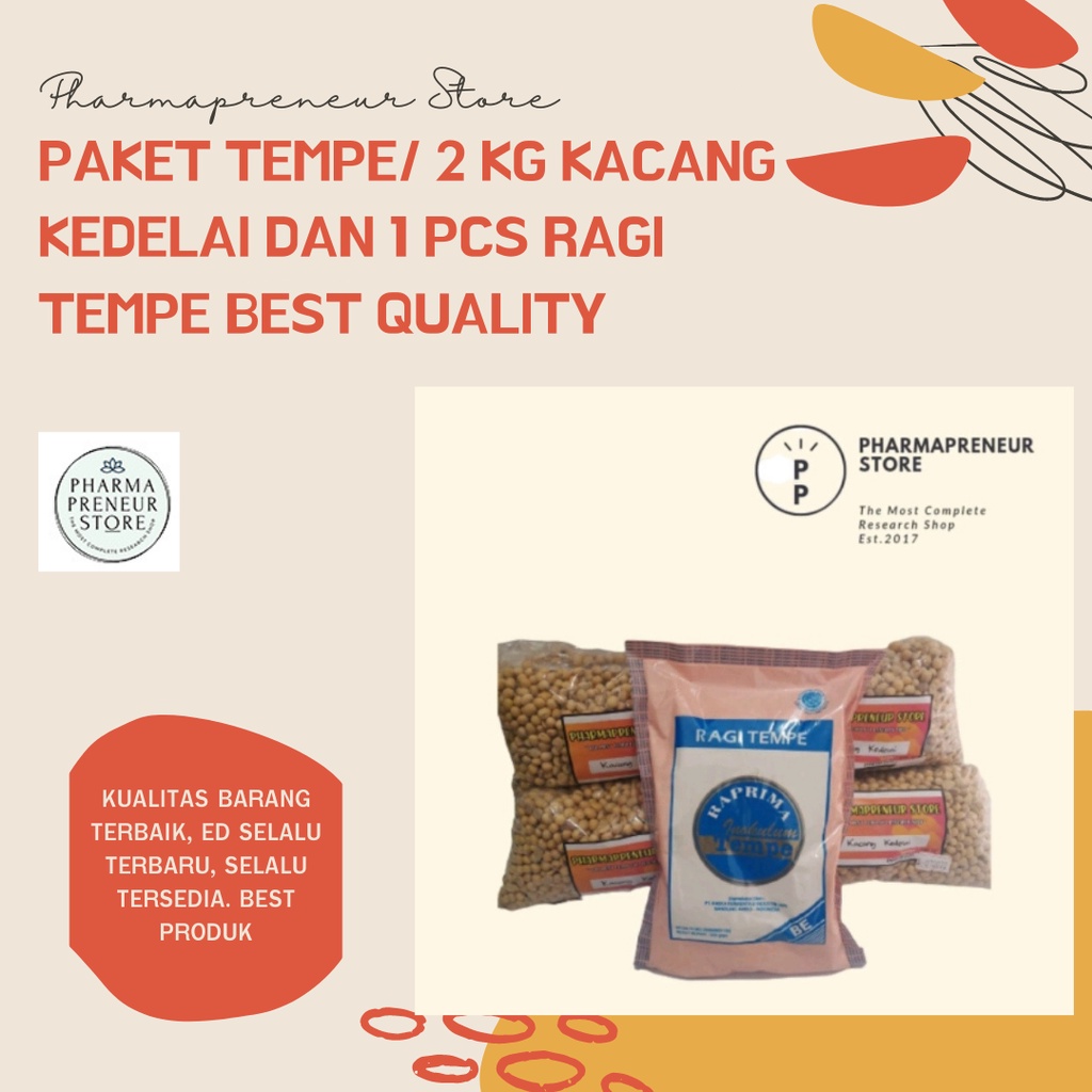 PAKET TEMPE (2 KG KACANG KEDELAI DAN 1 PCS RAGI TEMPE) BEST QUALITY