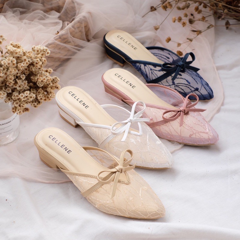CELLENE Cettera Lace Heels / selop brukat wedding shoes 3cm