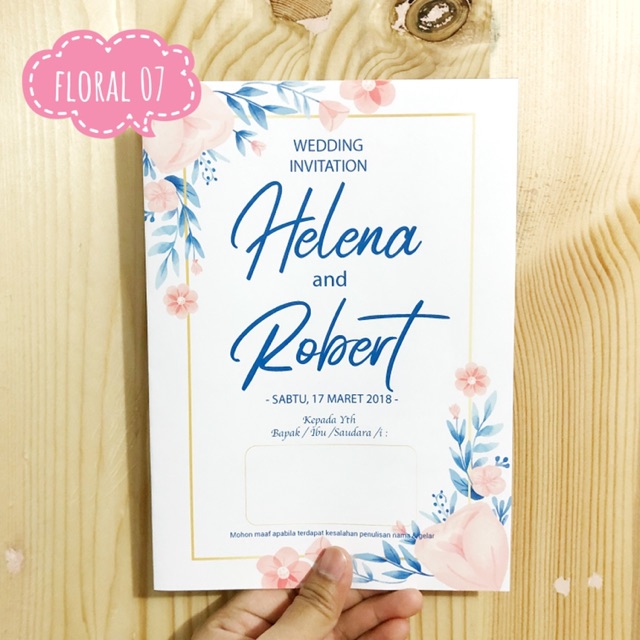 Undangan Pernikahan Custom Rustic Full Color Cantik Murah Wedding Invitation Art Karton Kupon Kartu Shopee Indonesia