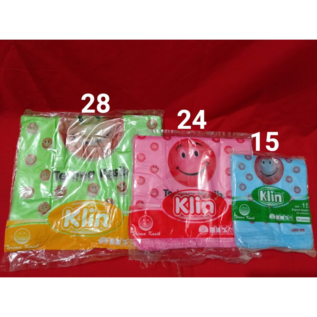 PROMO NIH! Kantong Kresek Warna Motif Smile uk. 24 Harga per (1pack)