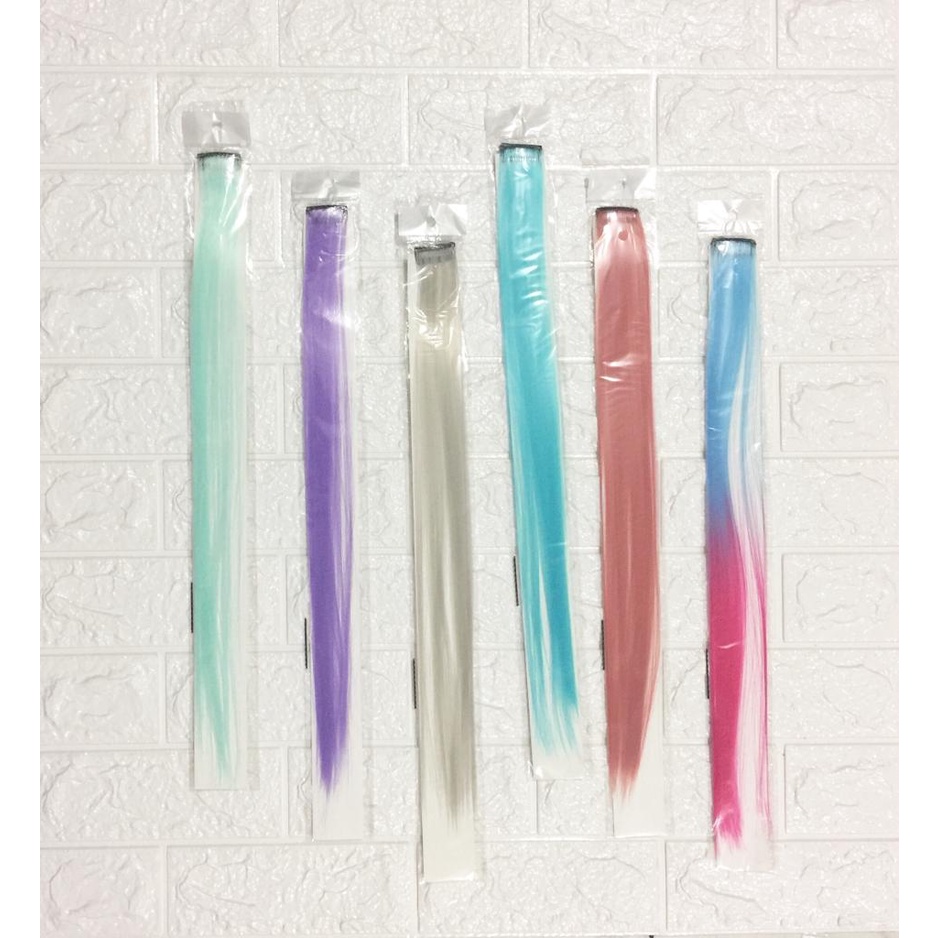 clip rambut palsu warna extension