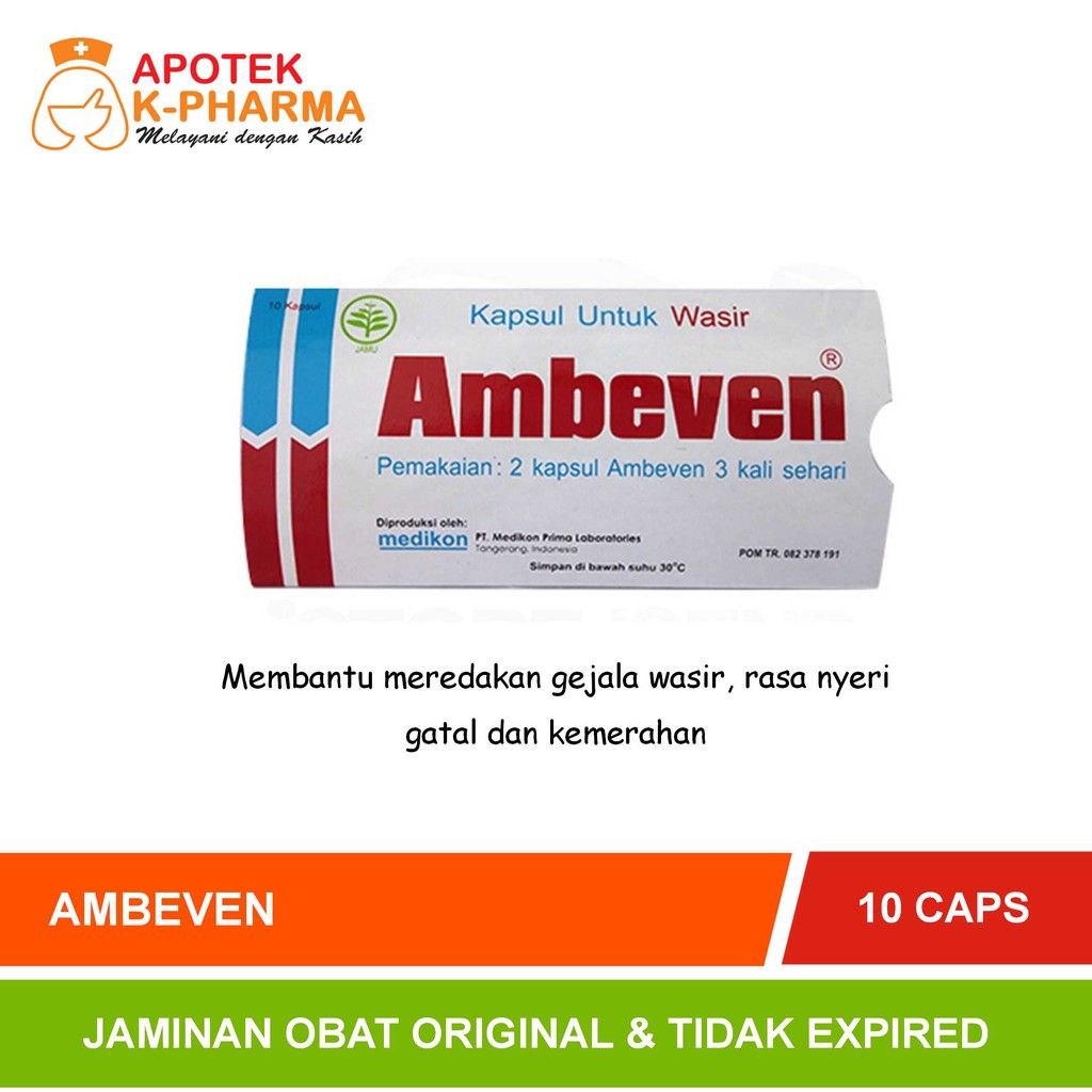 Ambeven Strip Isi 10 Kapsul Obat Original Medikon