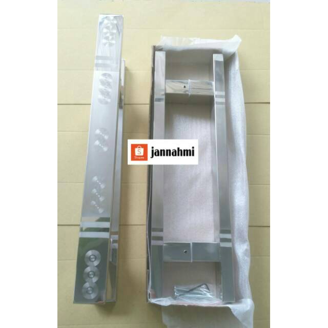 Handle pintu kaca baut tembus 45cm