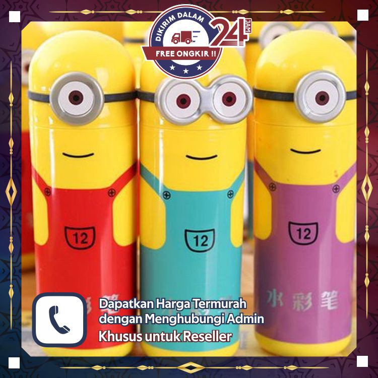 ELBER Spidol Minion12 Warna Spidol Lucu Pensil Cat  Warna 