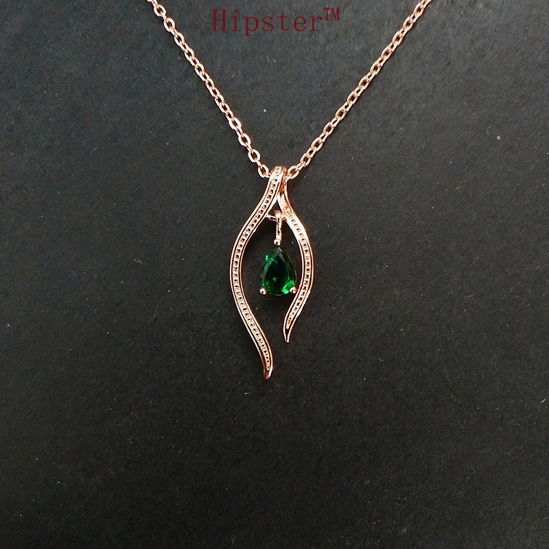 New Luxury Natural Emerald Pendant Full Diamond Stitching Necklace