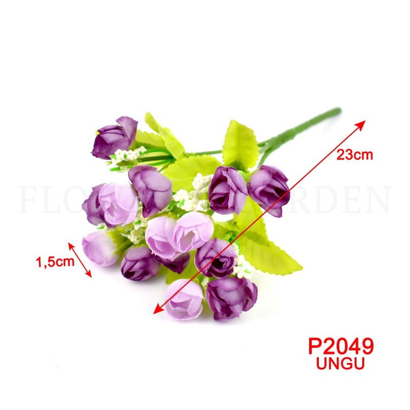 bunga artificial peony kelopak kuncup kecil