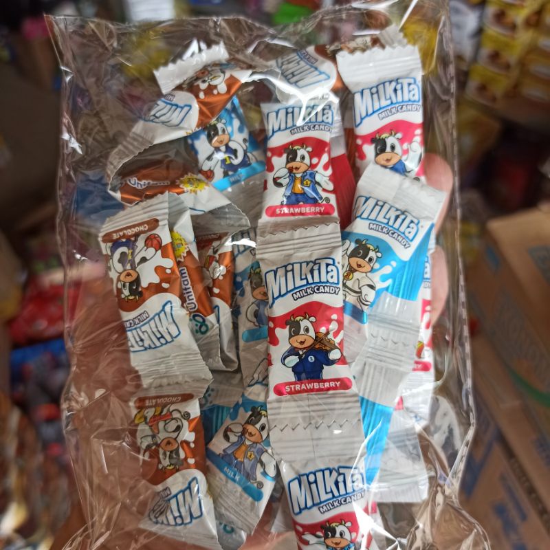 

Milkita Permen Susu Aneka Rasa Candy Stroberi Cokelat Susu 84g
