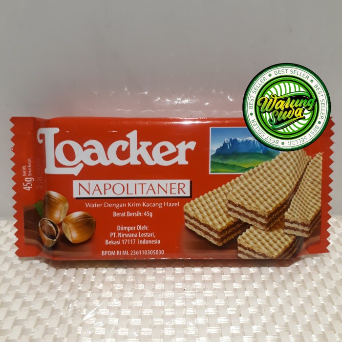 

wafer loacker napolitaner || wafer dengan krim kacang hazelnut 45 gram