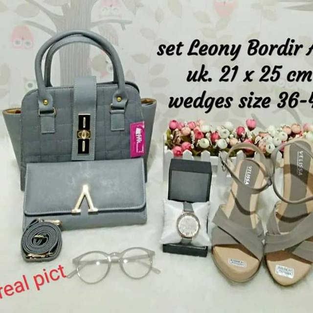 Paket Hemat Leony Bordir/ Tas Pesta/  Tas Seserahan/ Bisa COD