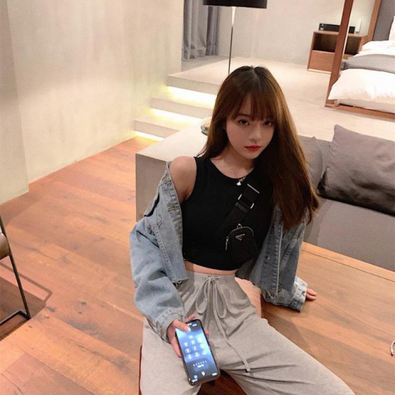 Gobra ♕ PW113 Pakaian Tanktop Fashion Wanita Korea Push Up Tanpa Kawat Kasual Seksi Import Jakarta-1