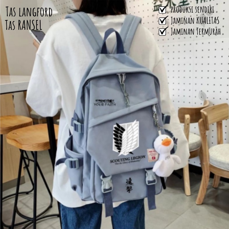 Tas Ransel Sekolah Kuliah Kerja Traveling Multifungsi Backpack Stylish Kekinian Terbaru Murah Bagus Import Lokal Original Simple Elegan Casual Unisex Perempuan Pria Wanita Cewek Cowokj