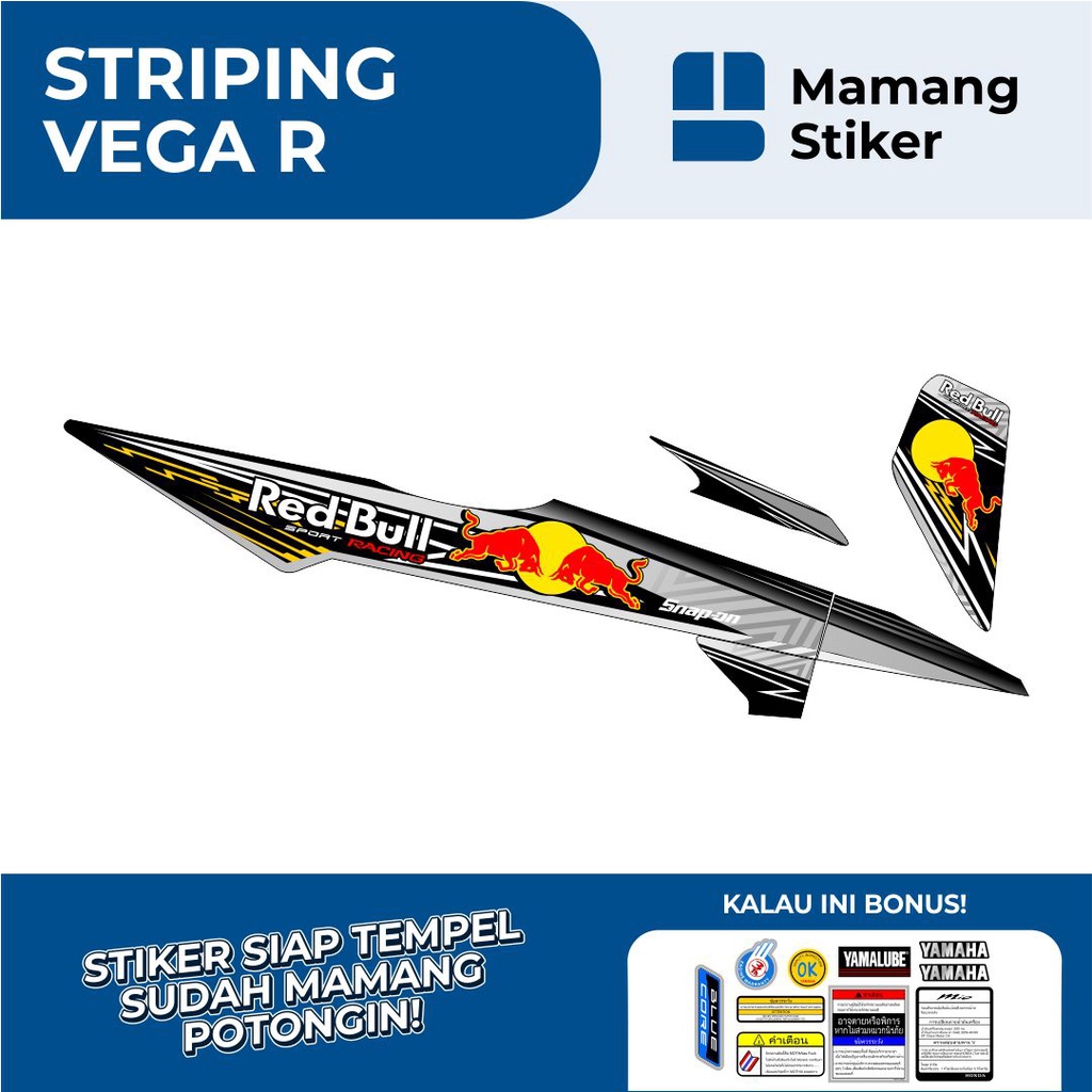 STRIPING VEGA R LAMA VARIASI 4 SPORT REDBULL/STIKER MOTOR HONDA VEGA R LAMA RACING/STICKER VEGA R OR