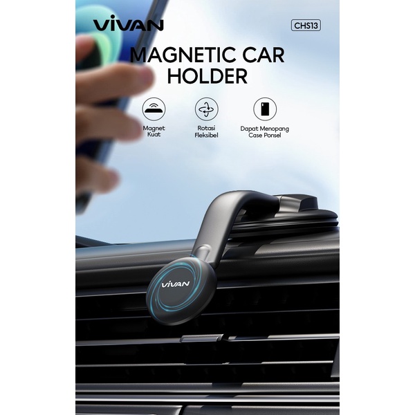 Vivan CHS13 Magnetic Car Holder Mobil Phone Dashboard Mount / Holder HP Mobil