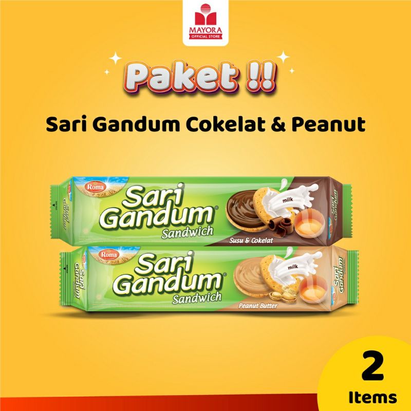 

ROMA SARI GANDUM 115GR POUCH SANDWICH PEANUT KACANG SUSU COKLAT BISKUIT GROSIR TERMURAH