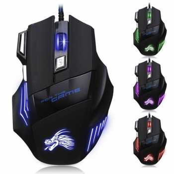 MOUSE GAMING YXLM 7 KEYS LED GAMING MOUSE 5500 DPI - 315 - BLACK MOUSE