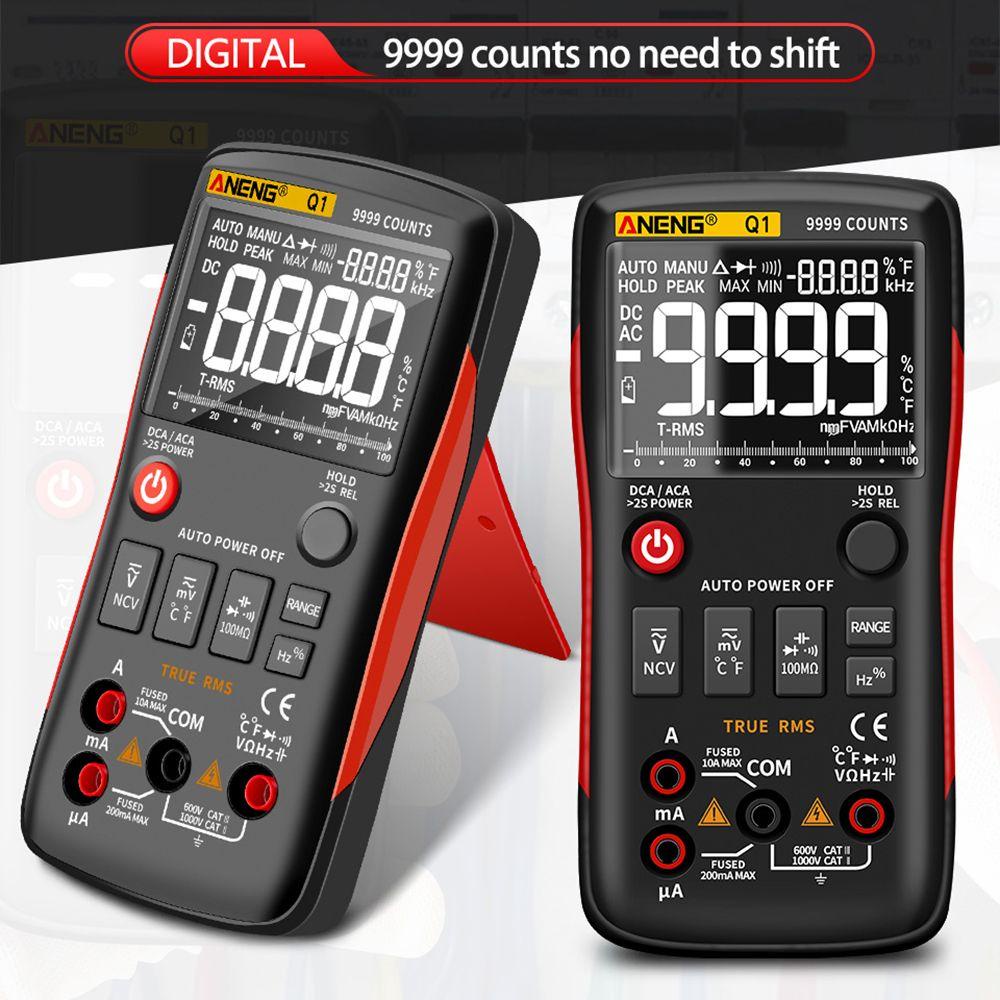 Solighter Digital Smart Multimeter ANENG Q1 99999 Hitungan DIY Transistor Kapasitor NCV Tester Analog Profesional Tester