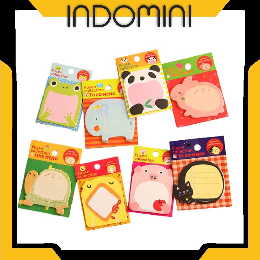 

INDOMINI R457 Sticky Notes Motif HewanTempelan Kertas Catatan Memo Note Karakter Animal Mini Book Karakter Binatang Lucu